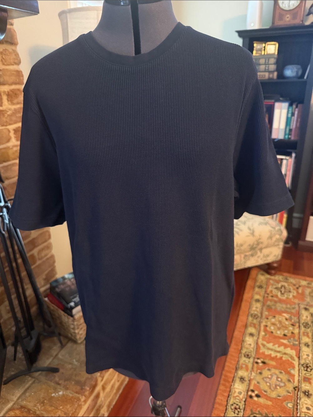 Ted Baker Navy Textured Short-Sleeve Crew Shirt
